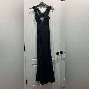 Lulus‎ Black Evening Dress Small Mermaid Gown Cross Cross Back Stunning NWOT